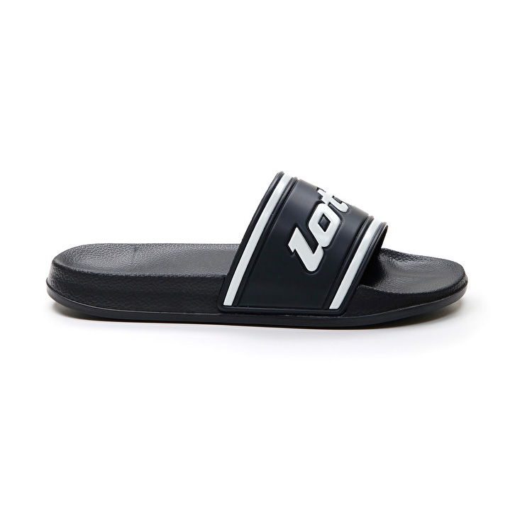 Black / White Lotto Midway Iv Slide Men\'s Slippers | Lotto-65788