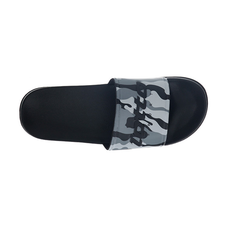 Black / White Lotto Oceania Camo Slide Men's Slippers | Lotto-63495