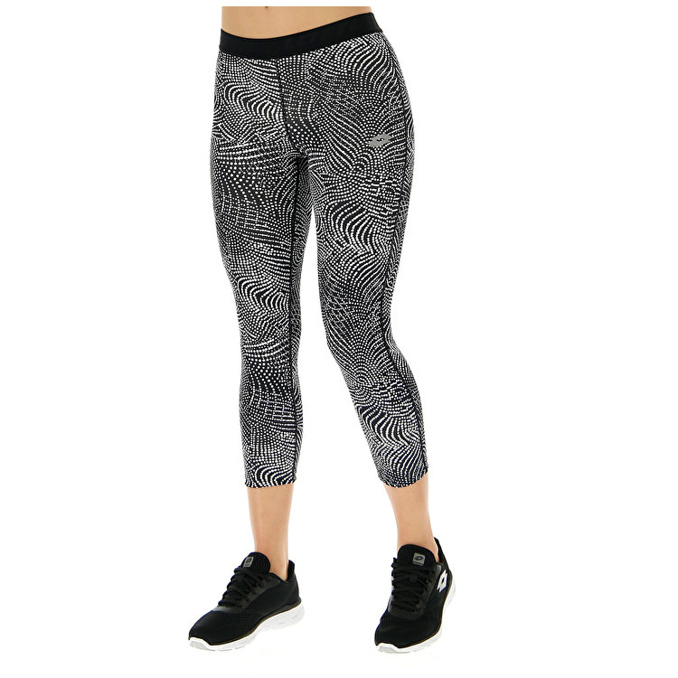 Black / White Lotto Smart Capris W Women\'s Leggings | Lotto-26083