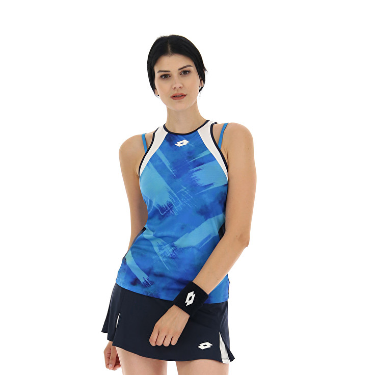 Blue / Black Lotto Top Ten W Iii Prt3 Pl Women\'s Tanks | Lotto-19986