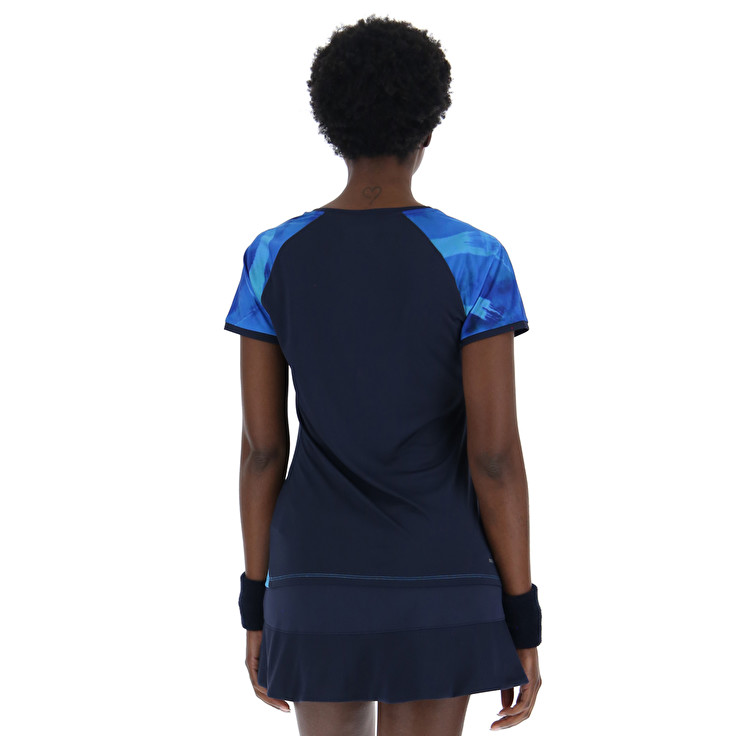 Blue / Black Lotto Top Ten W Iii Prt3 Pl Women's T Shirts | Lotto-68504