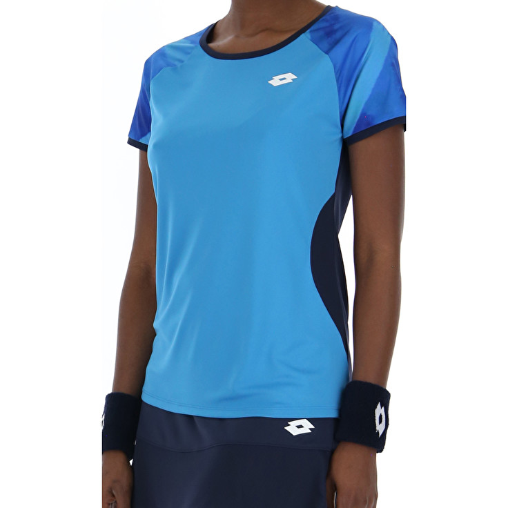 Blue / Black Lotto Top Ten W Iii Prt3 Pl Women's T Shirts | Lotto-68504