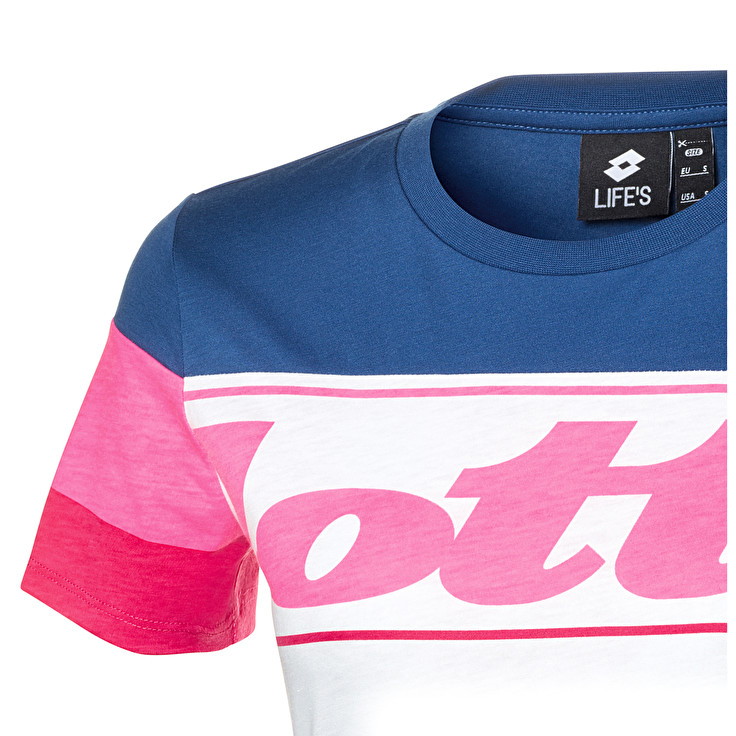 Blue / Pink / White Lotto Athletica Prime W Ii Js Women's T Shirts | Lotto-48430