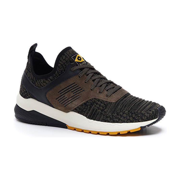 Brown / Black Lotto Marathon Knit Men's Sneakers | Lotto-70345