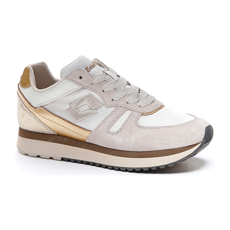 Brown / Grey / White Lotto Tokyo Wedge W Women's Sneakers | Lotto-19794