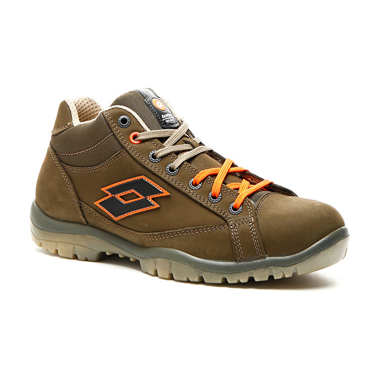 Brown Lotto Jump Mid 900 S3 Src Men's Safety Shoes | Lotto-69002