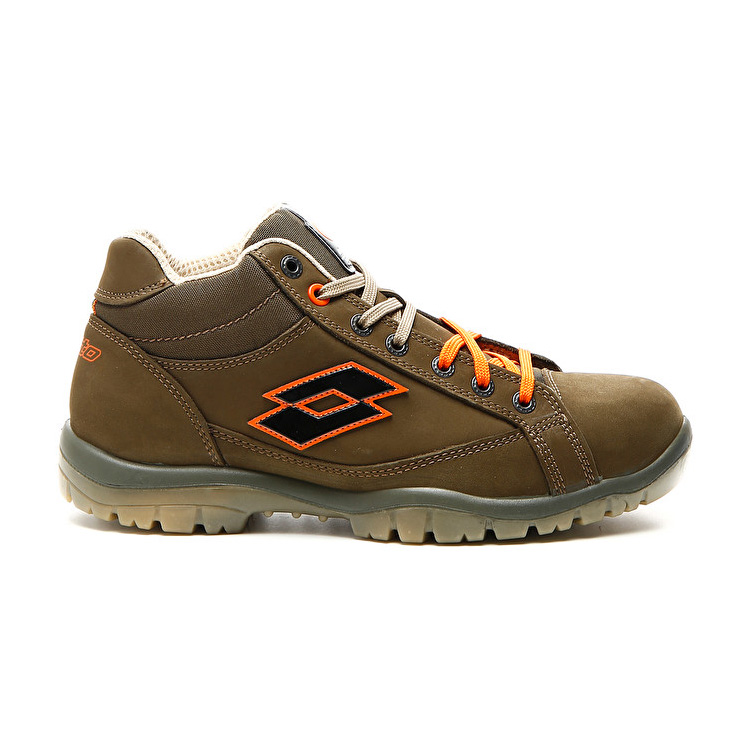 Brown Lotto Jump Mid 900 S3 Src Men\'s Safety Shoes | Lotto-69002