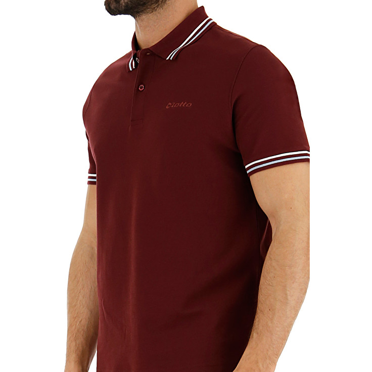 Burgundy Lotto Classica Men's Polo Shirts | Lotto-88445