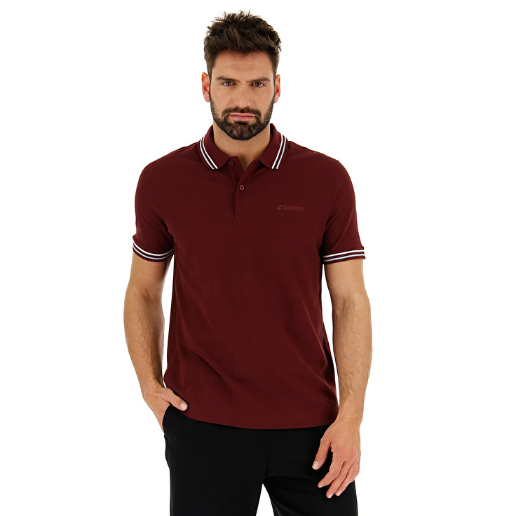 Burgundy Lotto Classica Men\'s Polo Shirts | Lotto-88445