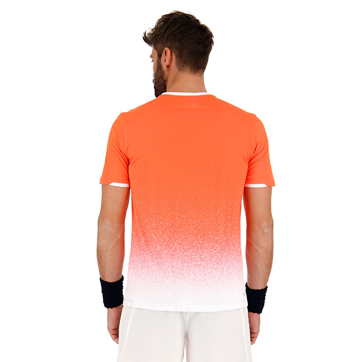 Coral / White Lotto Tennis Tech Men's T Shirts | Lotto-87791