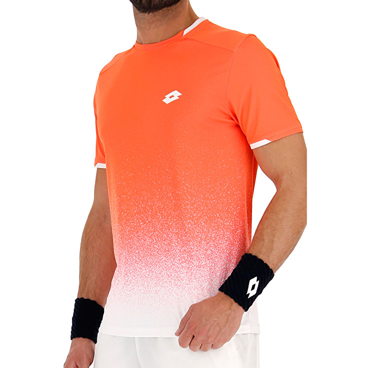 Coral / White Lotto Tennis Tech Men's T Shirts | Lotto-87791