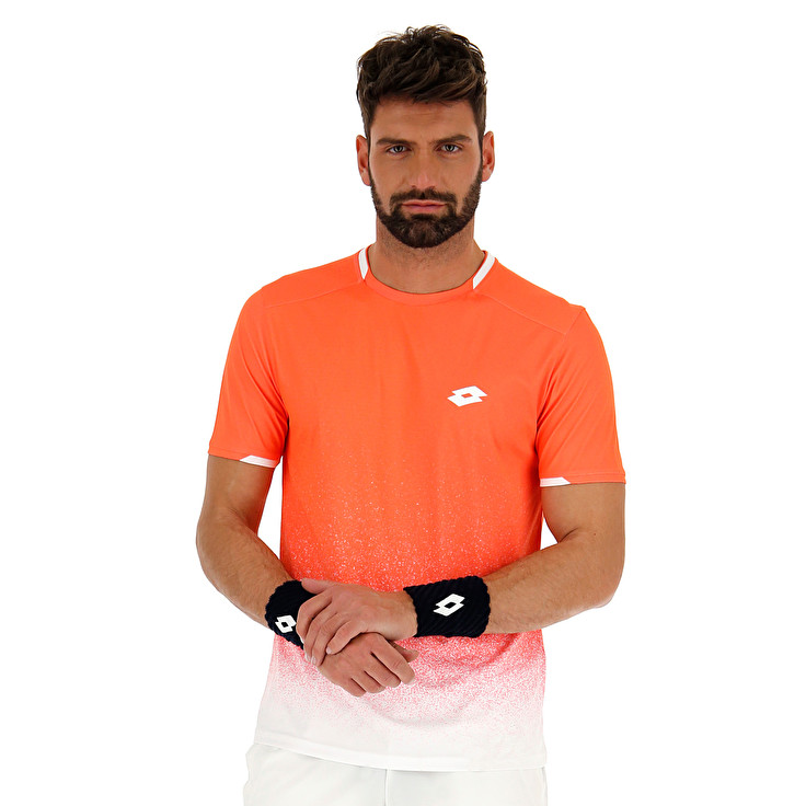 Coral / White Lotto Tennis Tech Men\'s T Shirts | Lotto-87791