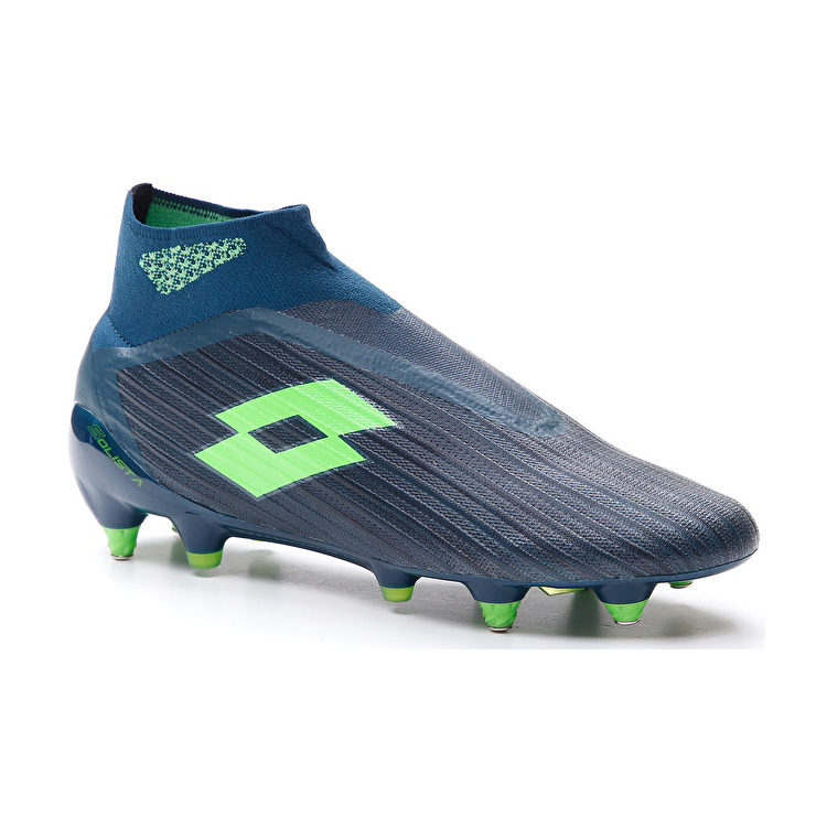 Green / Blue Lotto Solista 100 Iii Gravity Sgx Men's Soccer Shoes | Lotto-49874