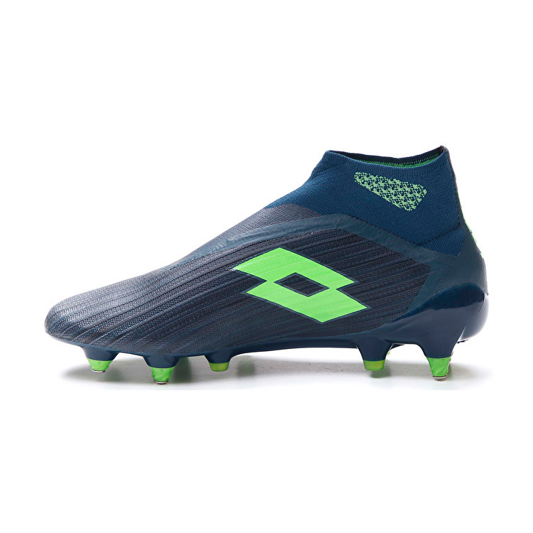 Green / Blue Lotto Solista 100 Iii Gravity Sgx Men's Soccer Shoes | Lotto-49874