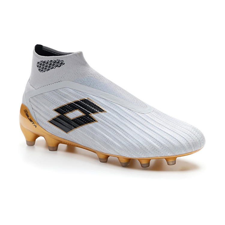 Grey / Black / Gold Lotto Solista 100 Iii Gravity Fg Men's Soccer Shoes | Lotto-86777