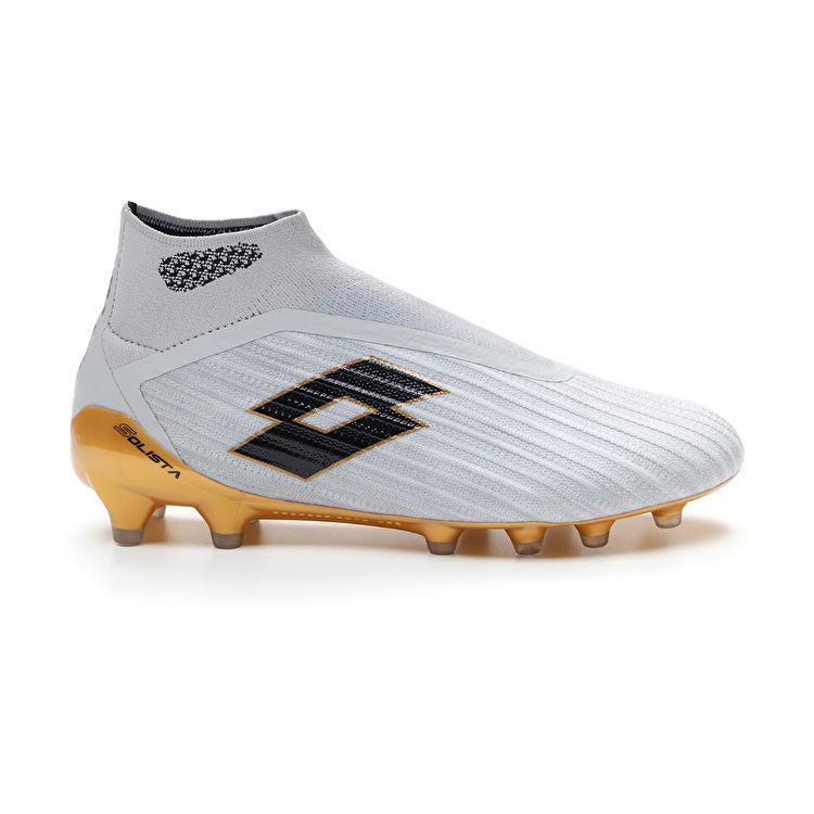 Grey / Black / Gold Lotto Solista 100 Iii Gravity Fg Men\'s Soccer Shoes | Lotto-86777