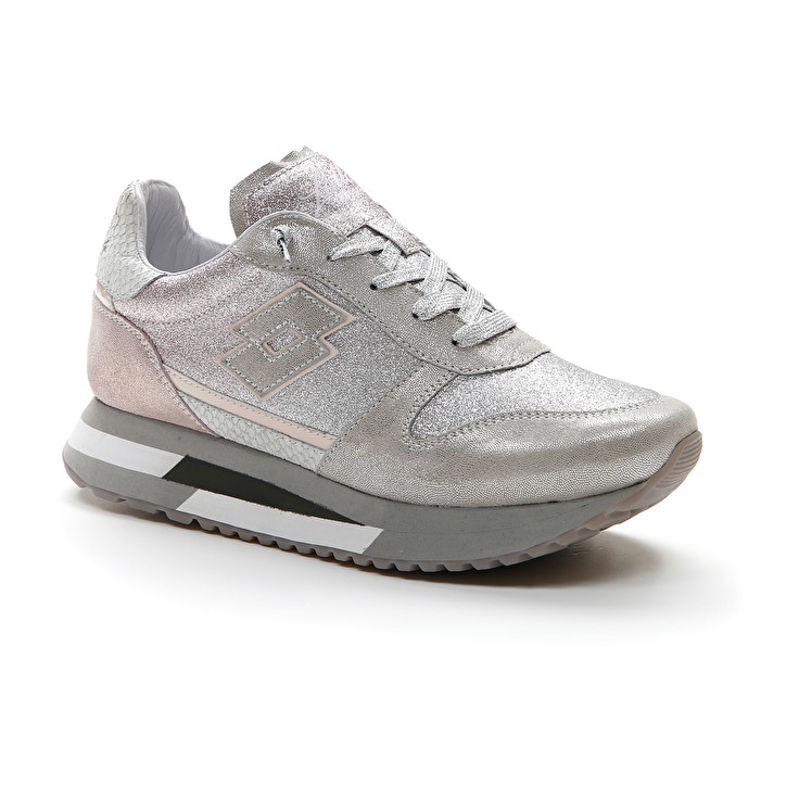 Grey Lotto Wedge Glitter W Women's Sneakers | Lotto-54123