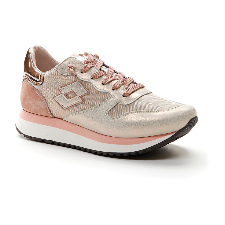 Grey / Pink Lotto Wedge Metal W Women's Sneakers | Lotto-48298