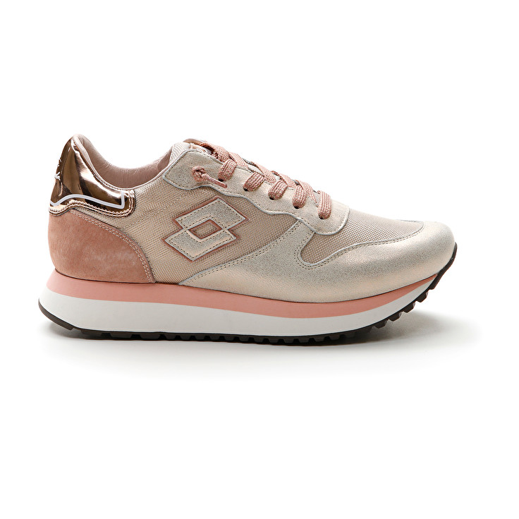 Grey / Pink Lotto Wedge Metal W Women\'s Sneakers | Lotto-48298