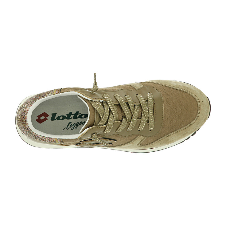 Khaki Lotto Wedge Silk W Women's Sneakers | Lotto-79911