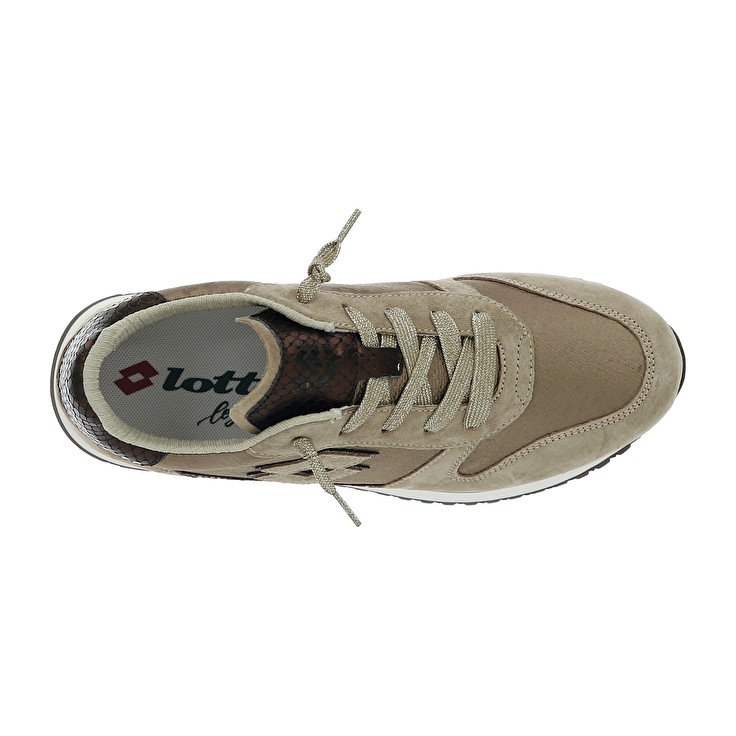 Khaki Lotto Wedge Silk W Women's Sneakers | Lotto-98618