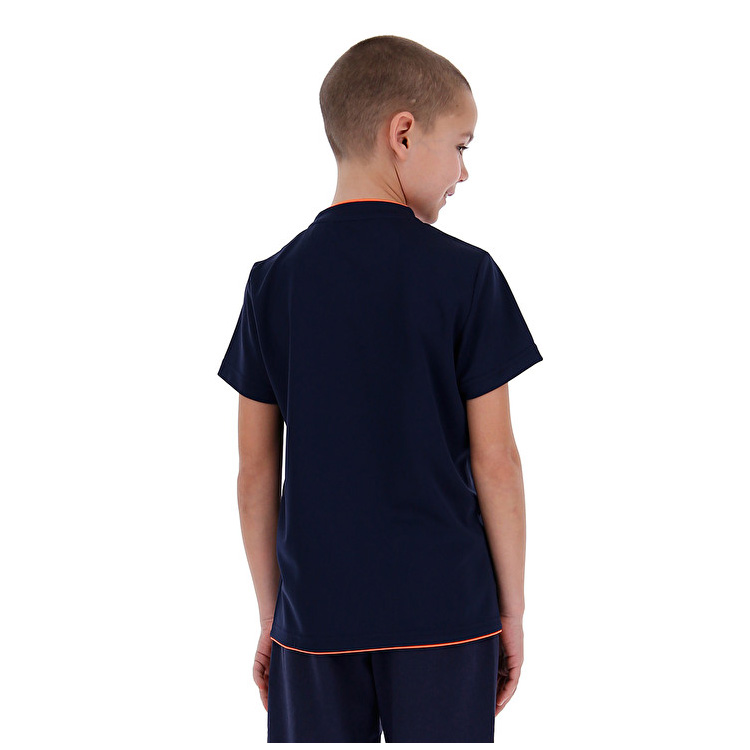 Navy / Orange Lotto Logo Kids' T Shirts | Lotto-14465