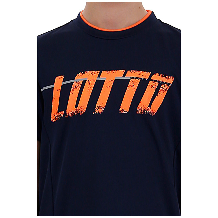 Navy / Orange Lotto Logo Kids' T Shirts | Lotto-14465