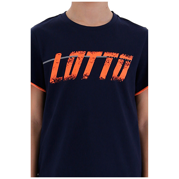 Navy / Orange Lotto Logo Kids' T Shirts | Lotto-94350