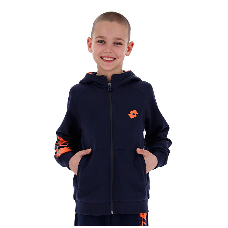 Navy / Orange Lotto Logo Sweat Kids\' Tracksuits | Lotto-81361