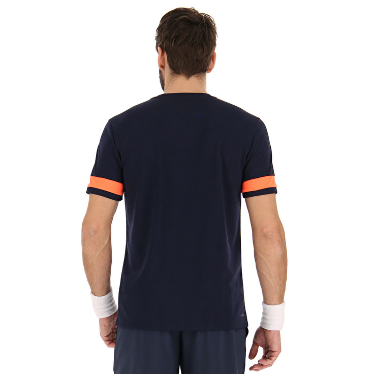 Navy / Orange Lotto Superrapida V Men's T Shirts | Lotto-68537