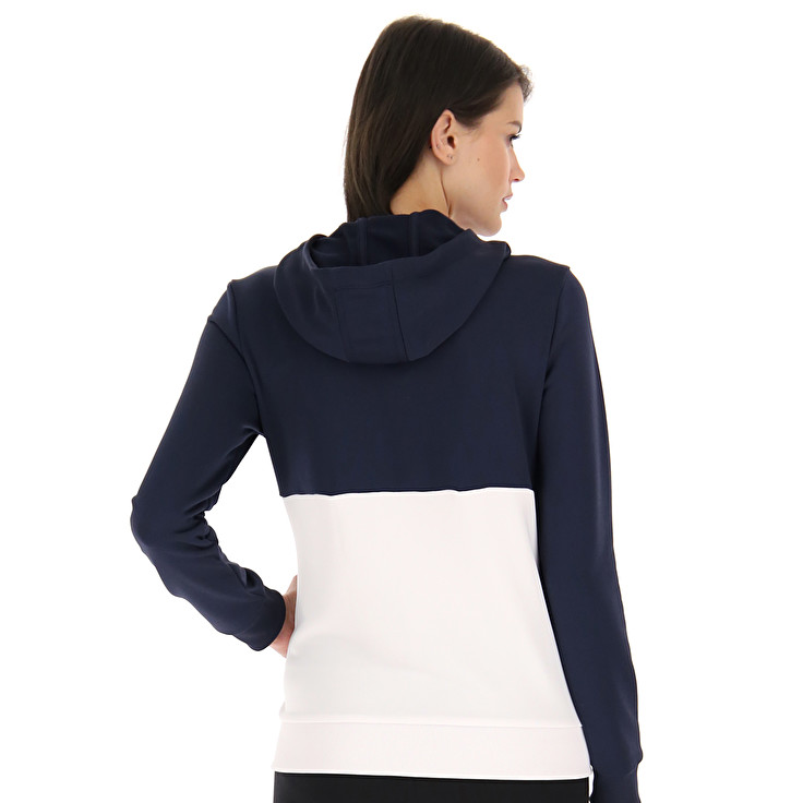 Navy / White Lotto Squadra W Ii Sweat Fz Hd Pl Women's Sweatshirt | Lotto-57779