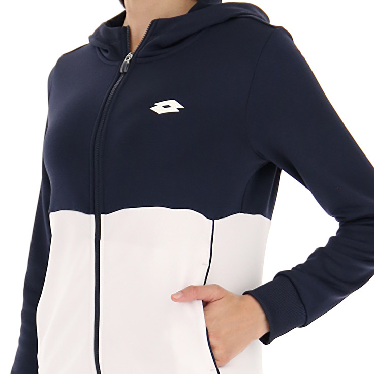 Navy / White Lotto Squadra W Ii Sweat Fz Hd Pl Women's Sweatshirt | Lotto-57779