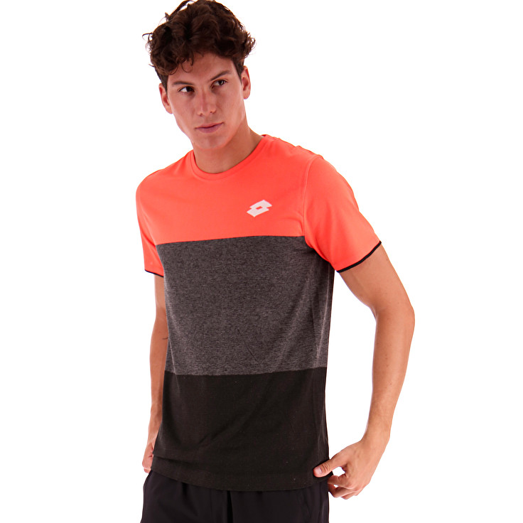 Orange / Black / Grey Lotto Tennis Tech Men\'s T Shirts | Lotto-80197