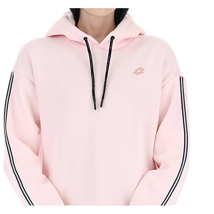 Pink Lotto Dinamico W V Sweat Hd Fl Women's Sweatshirt | Lotto-42909