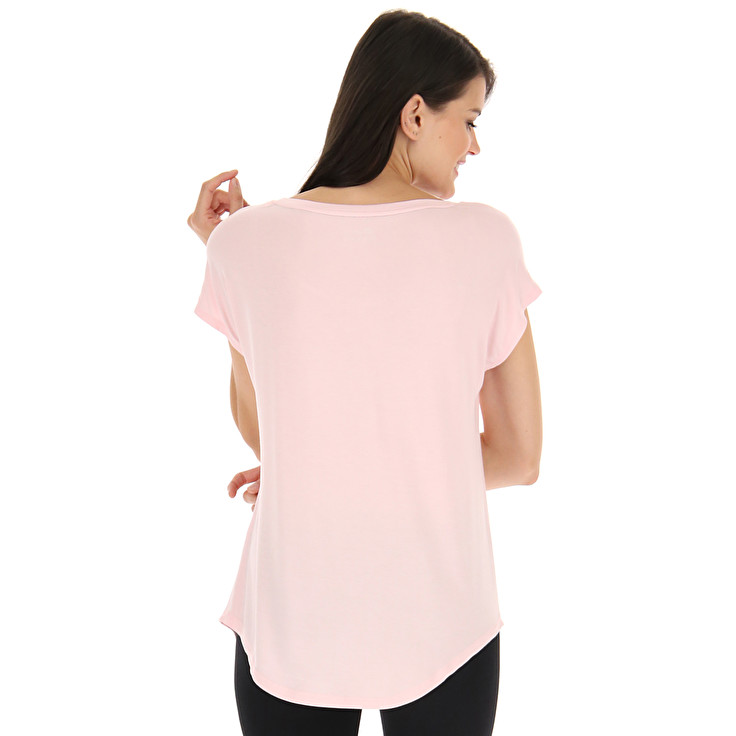 Pink Lotto Dinamico W V Vi Women's T Shirts | Lotto-62108