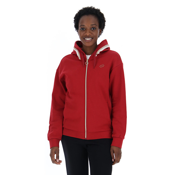 Red / Black Lotto Suit Miata W V Rib Fl Women's Tracksuits | Lotto-19385