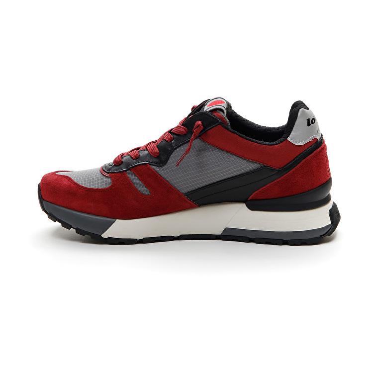 Red / Grey Lotto Tokyo Shibuya Block Men's Sneakers | Lotto-10019