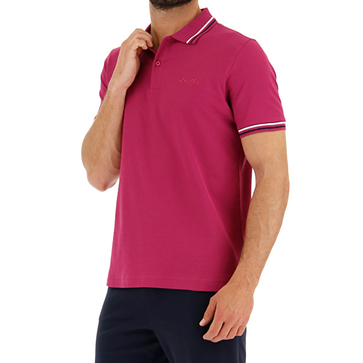 Red Lotto Classica Men's Polo Shirts | Lotto-77063