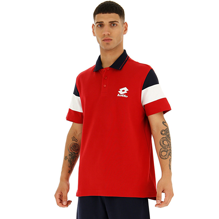 Red Lotto Praja Pq Men\'s Polo Shirts | Lotto-43302