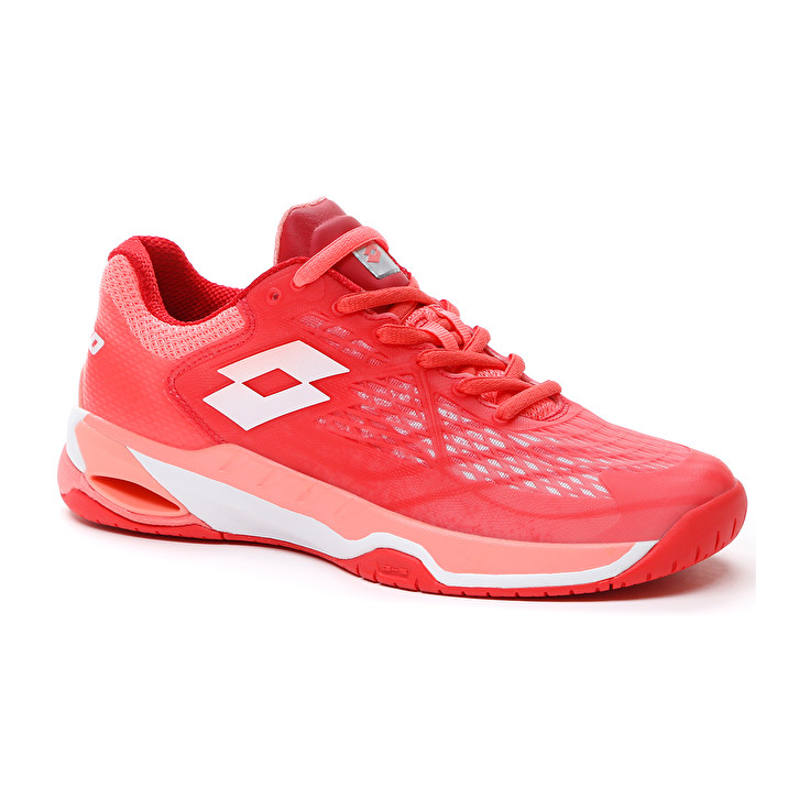 Red / White / Rose Lotto Mirage 100 Spd W Women's Tennis Shoes | Lotto-81842