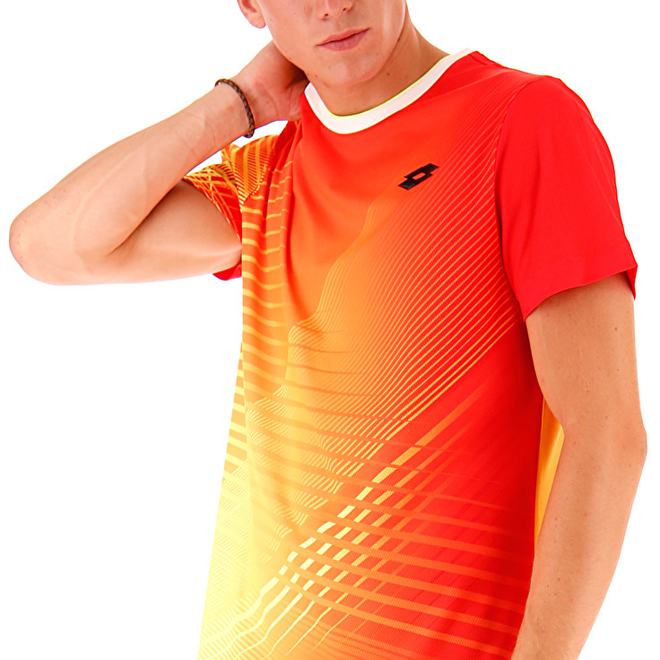 Red / Yellow Lotto Paddle Men's T Shirts | Lotto-50951