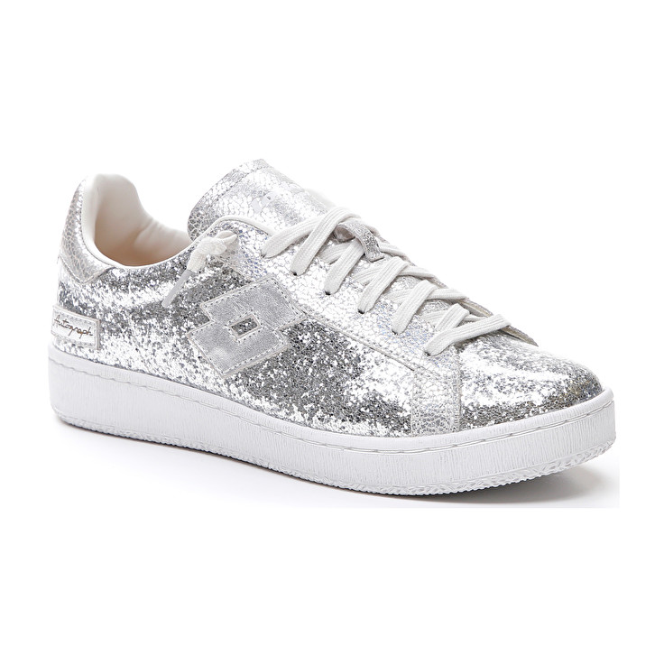 Silver Lotto Autograph Glitter W Women's Sneakers | Lotto-18594