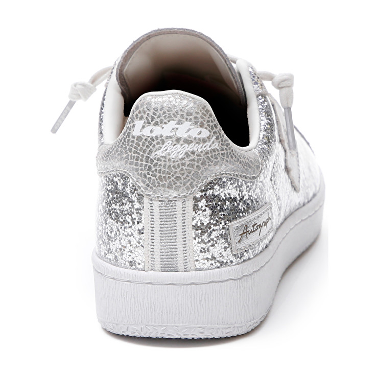 Silver Lotto Autograph Glitter W Women's Sneakers | Lotto-18594