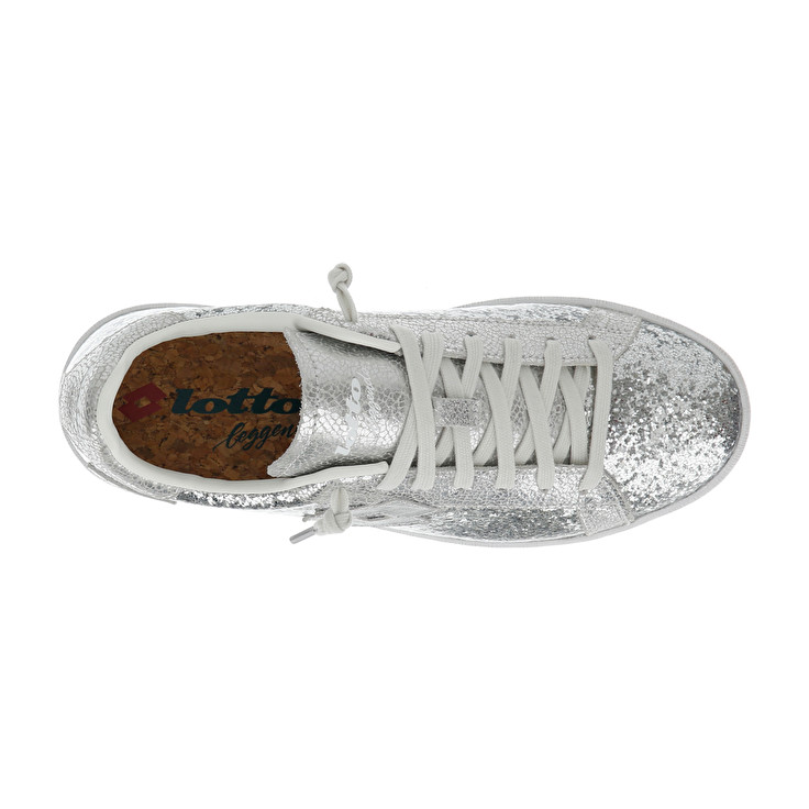 Silver Lotto Autograph Glitter W Women's Sneakers | Lotto-18594