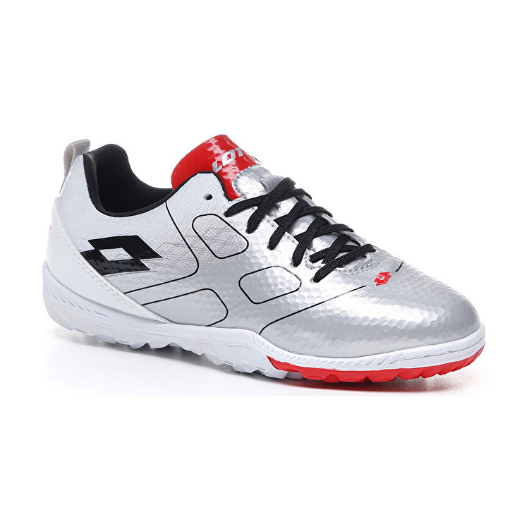 Silver / White / Black / Red Lotto Maestro 700 Tf Jr Kids' Soccer Shoes | Lotto-46776