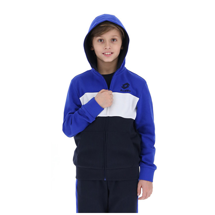 White / Black / Blue Lotto Athletica B Iii Sweat Fz Hd Fl Kids\' Tracksuits | Lotto-51495