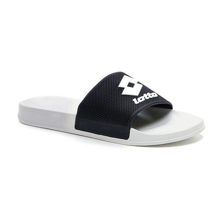 White / Black Lotto Moku Slide Men's Slippers | Lotto-51640