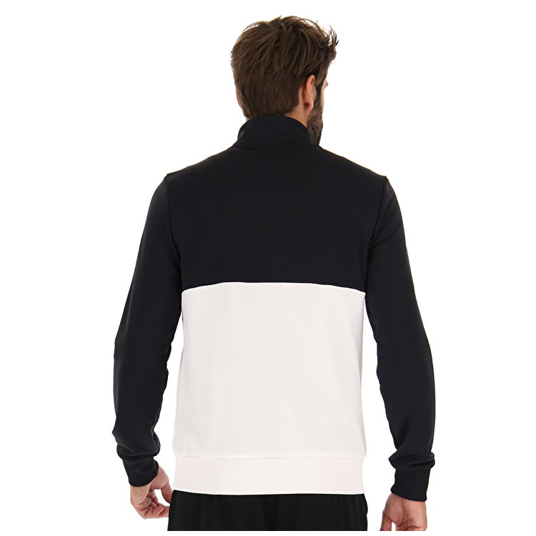 White / Black Lotto Squadra Ii Sweat Fz Pl Men's Jackets | Lotto-27740