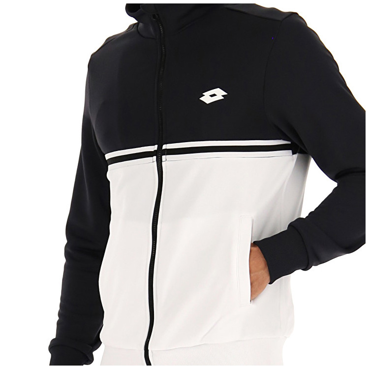 White / Black Lotto Squadra Ii Sweat Fz Pl Men's Jackets | Lotto-27740