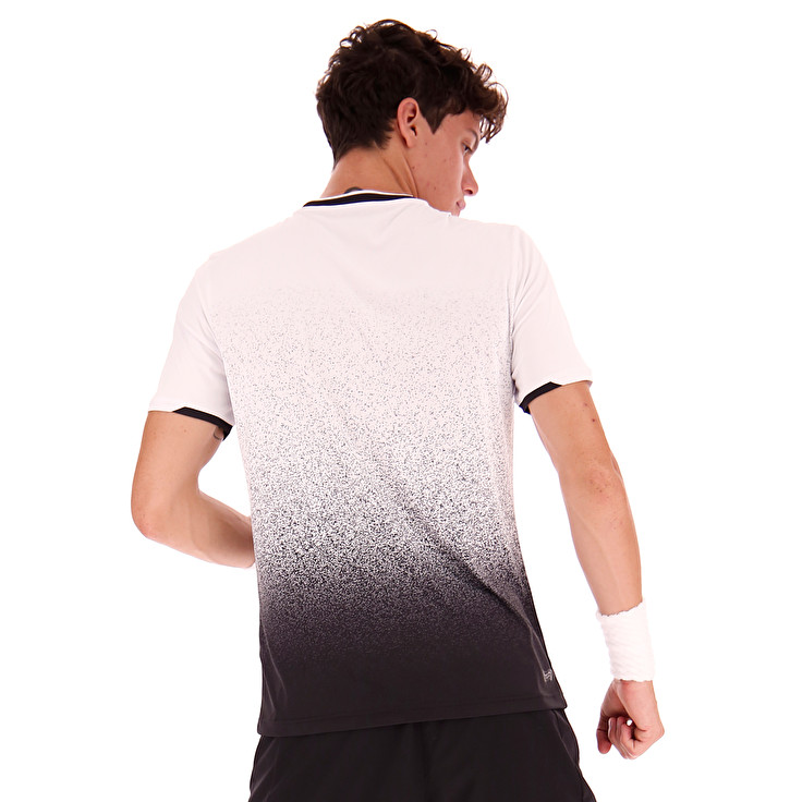 White / Black Lotto Tennis Tech Men's T Shirts | Lotto-46062